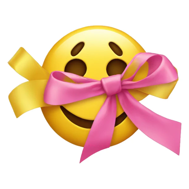 A yellow emoji that cry with a pink ribbon  sticker