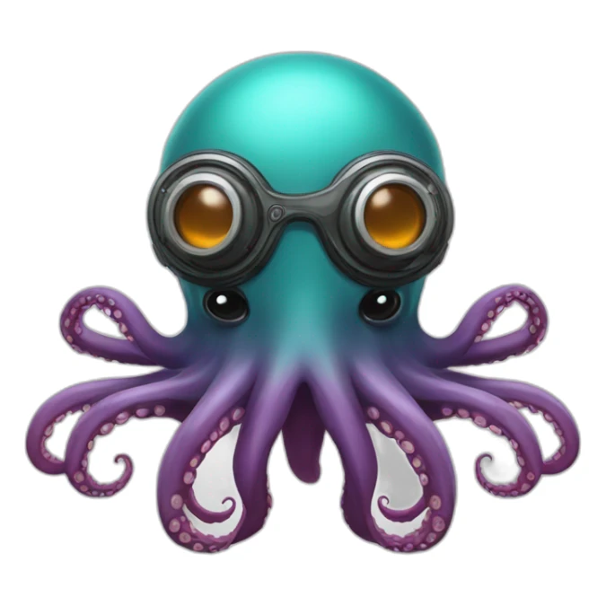 octopus with flying helmet and googles sticker