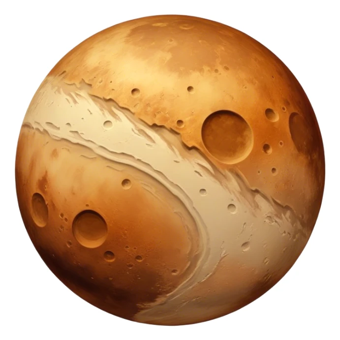 Planet mercury with alot of craters and a slightly brownish hue sticker