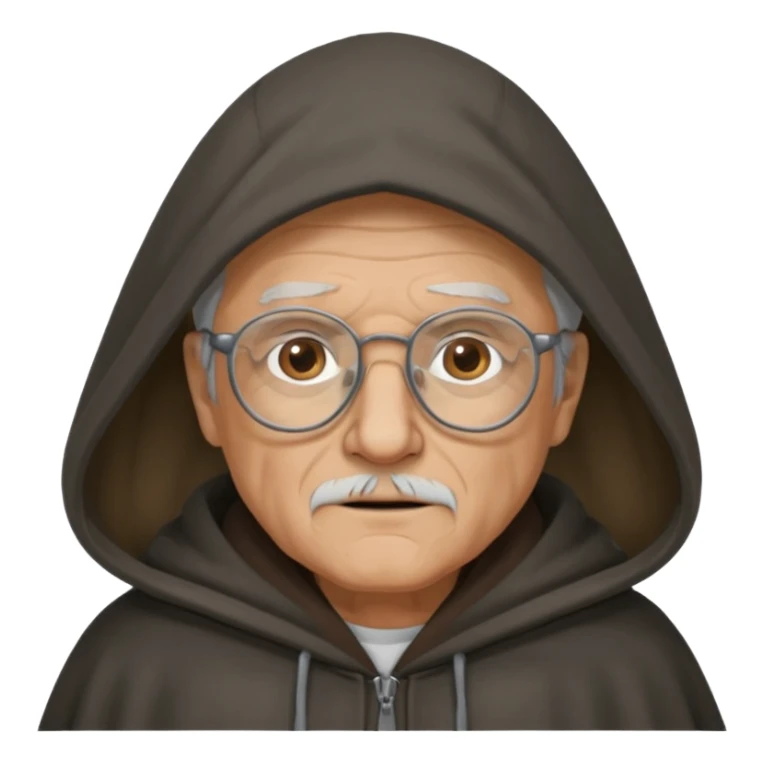 old Man with glasses in cloak over head sticker