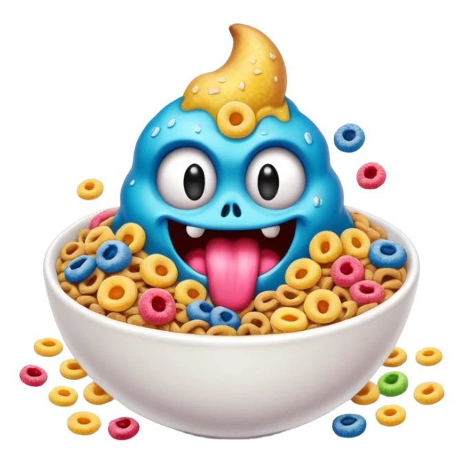  Emoji Vomit cereal monster vomit sexy horror disgusting cereal beast sticker