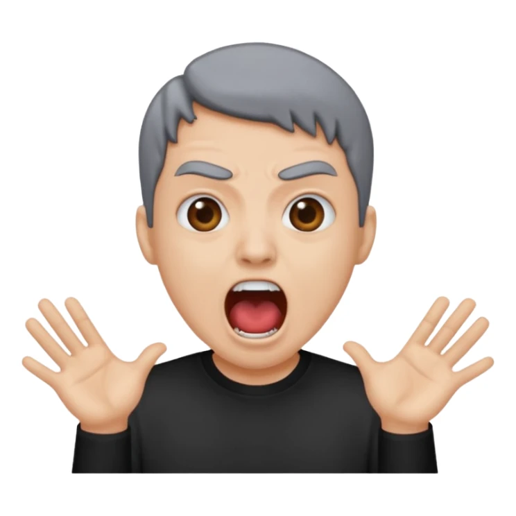 A papet scriming as AI sticker