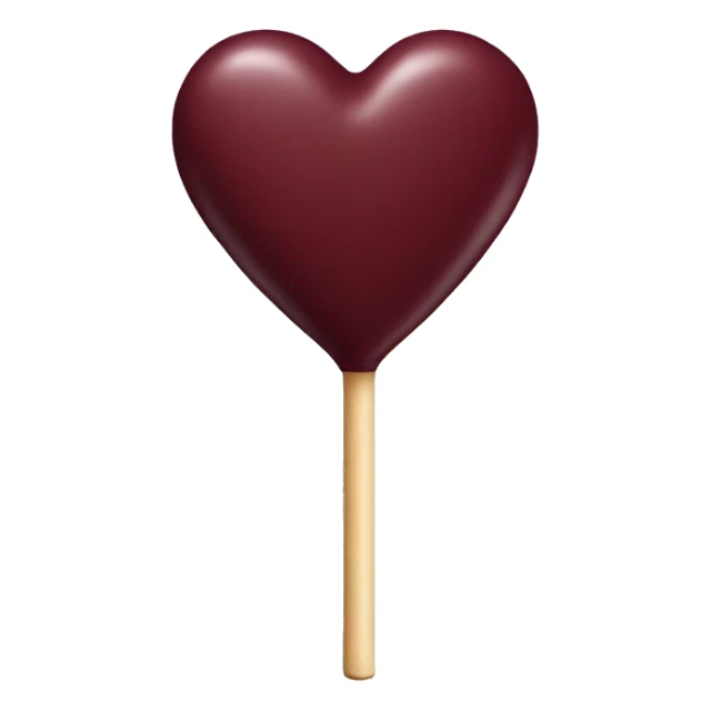 Burgundy heart lollipop sticker