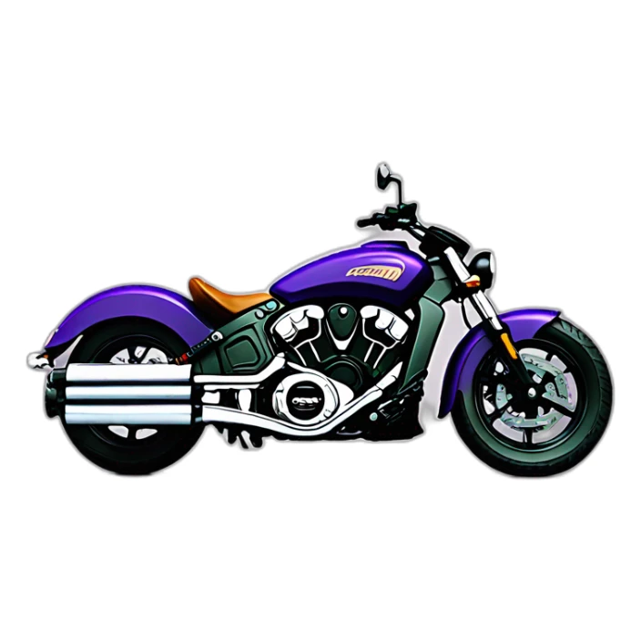 Moto Indian scout color purpurina sticker