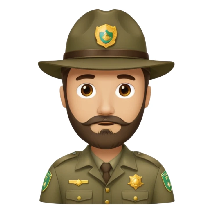 Male Park Ranger with beard  sticker