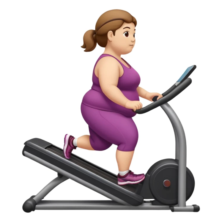Fat woman on stairmaster sticker