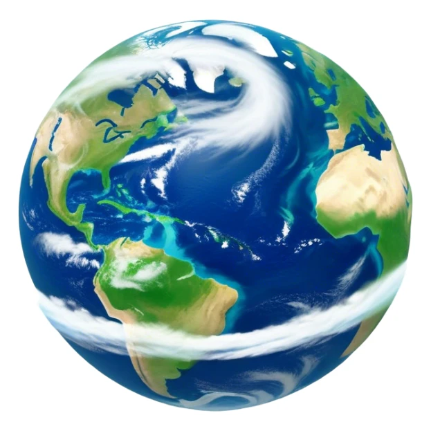 🌍 Cinematic Realistic Earth – A breathtaking, full view of Earth from space, showcasing vivid blue oceans, swirling white clouds, and lush green continents. The curvature of the planet is subtly illuminated by the sun, with a soft atmospheric glow enhancing its life-sustaining beauty. High detail, crisp textures, and realistic lighting bring out the planet's dynamic and ever-changing surface. sticker