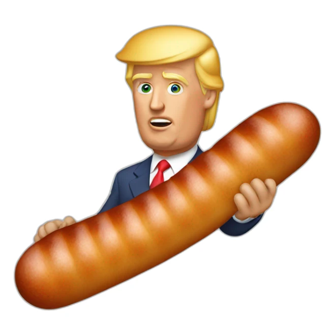 trump-holding-his-sausage sticker