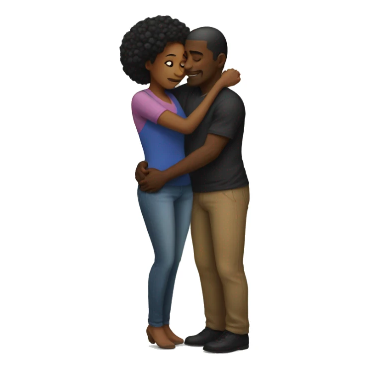 Black woman and black man hugging  sticker