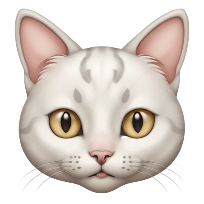 autistic cat that is white with grey ears side eyeing  sticker