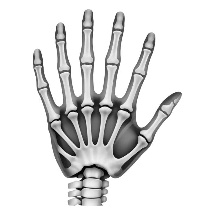 x-ray radiograph of a hand sticker
