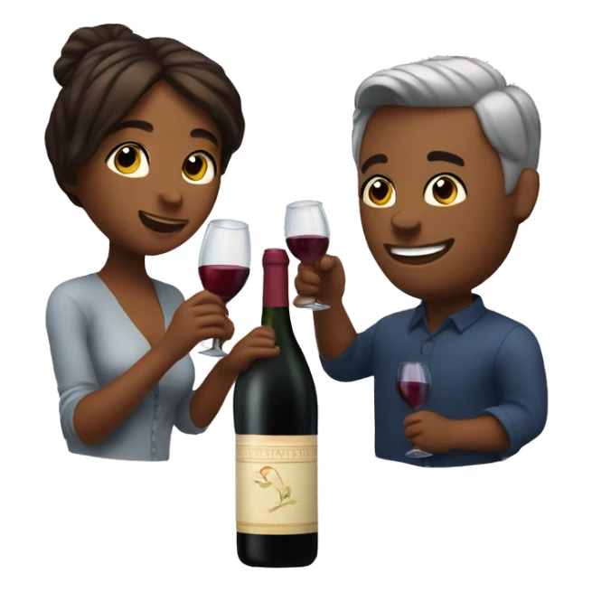 Cute couple sharing a bottle of wine sticker