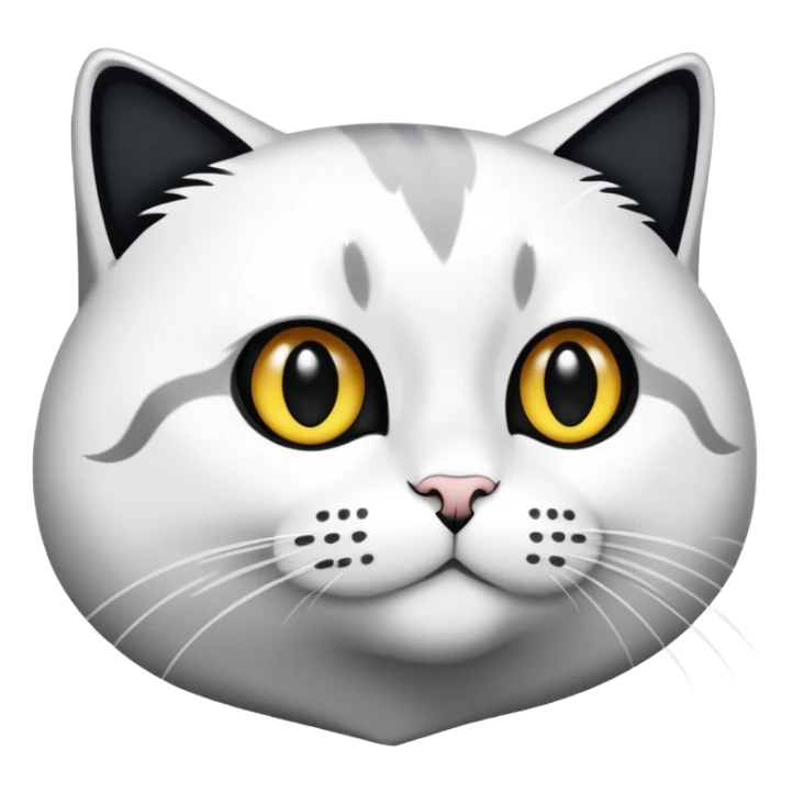 Weiße schwarze Katze spielt mit faden sticker