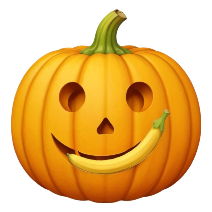 pumpkin with banana peel on top sticker