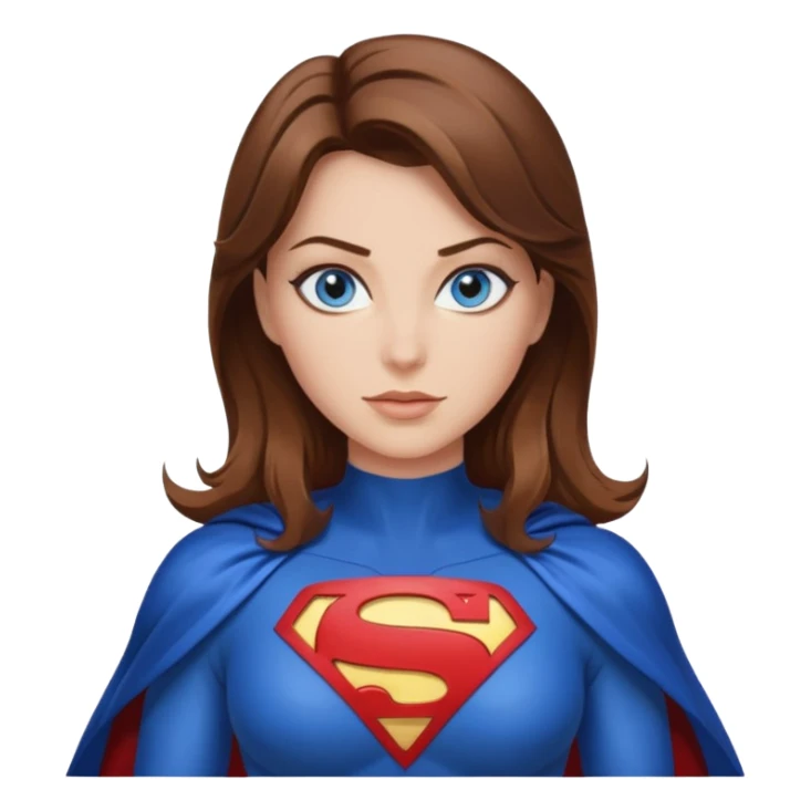 Brown hair blue eyes sexy superhero big chest sticker