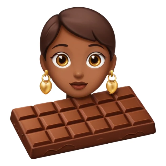 chocolate with eyes and earrings sticker