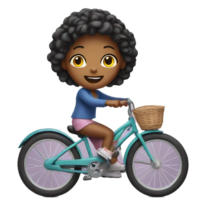 Girl riding bike sticker