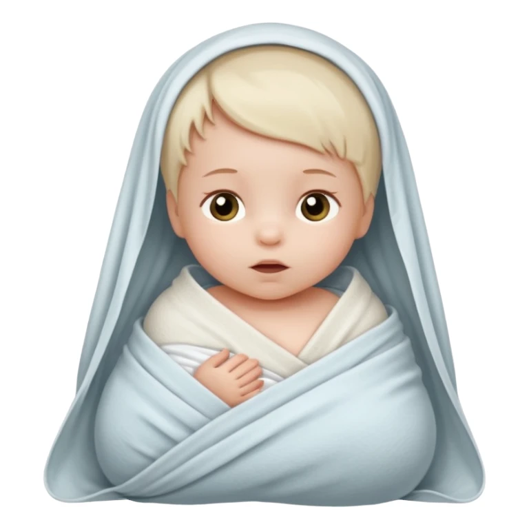 newborn white baby girl in a swaddle sticker