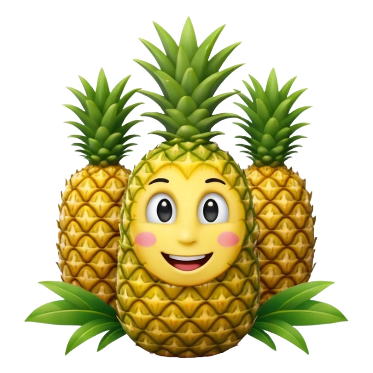 olympic rings in front of a smiling pineapple wearing a gold medal sticker