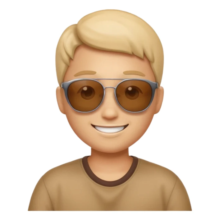 cool emoji character wearing sunglasses, relaxed pose, looking chill and confident sticker