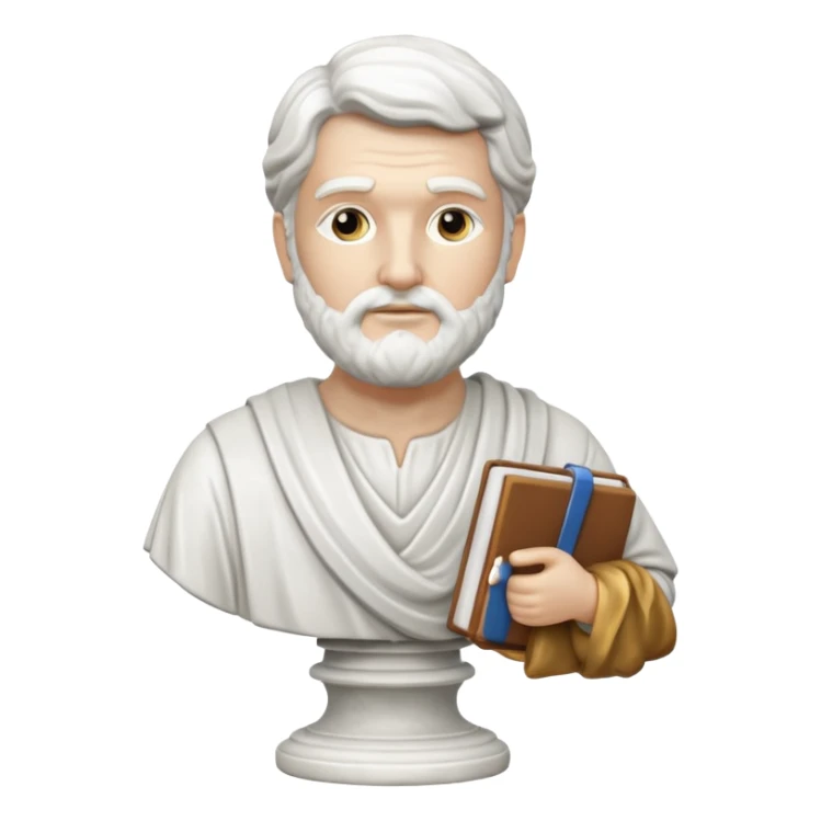 a white greek statue of a teacher sticker