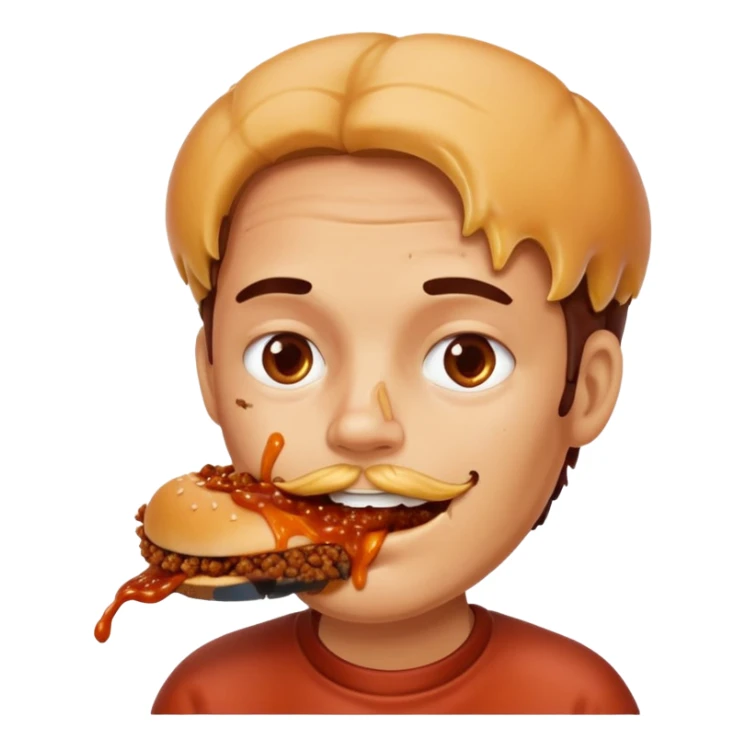 person eating sloppy joe sticker