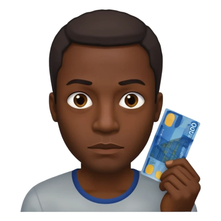 create a blackman holding 20 euro bill and looking like a villian sticker