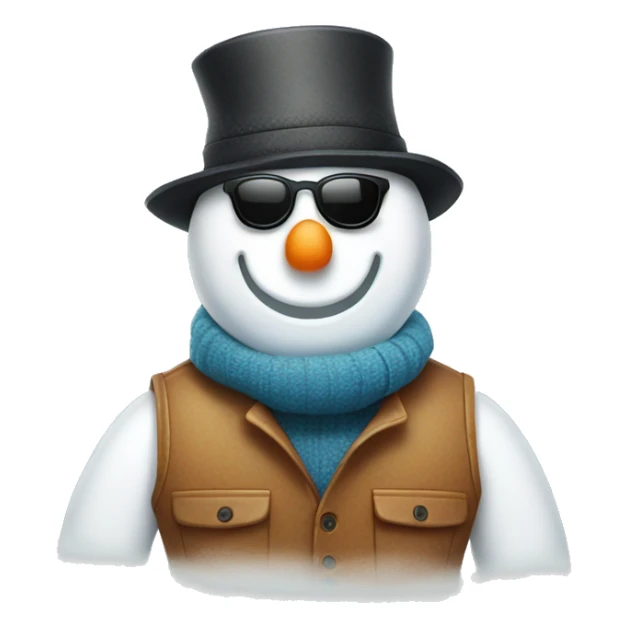 snowman  with sunglasses and vest. freckles sticker