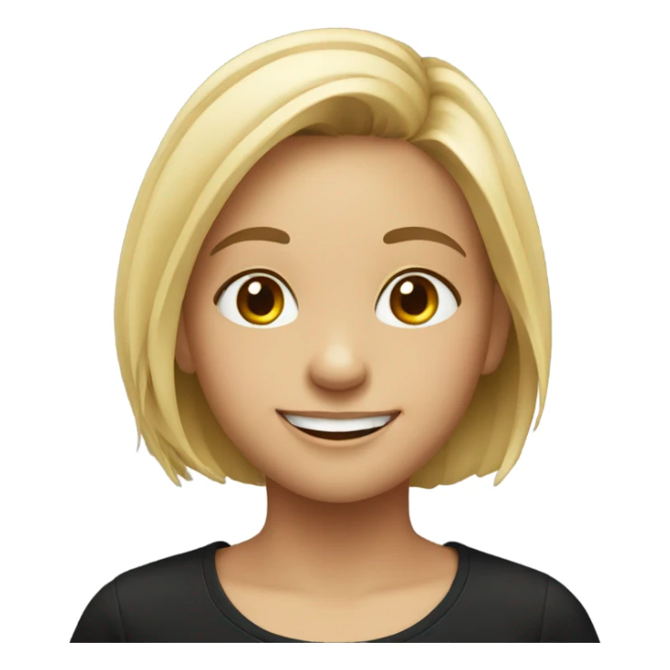 smiling girl in black shirt sticker