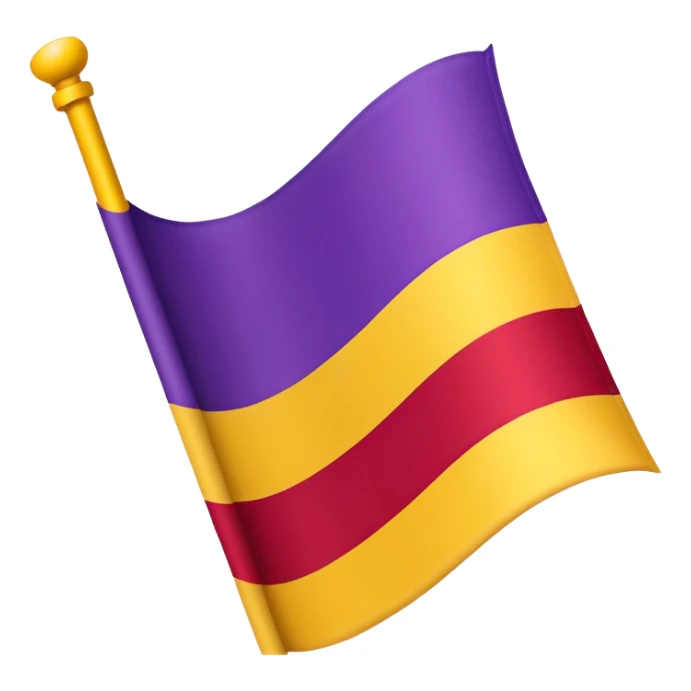 flag with three horizontal stripes: red at the top, yellow in the middle, and purple at the bottom sticker