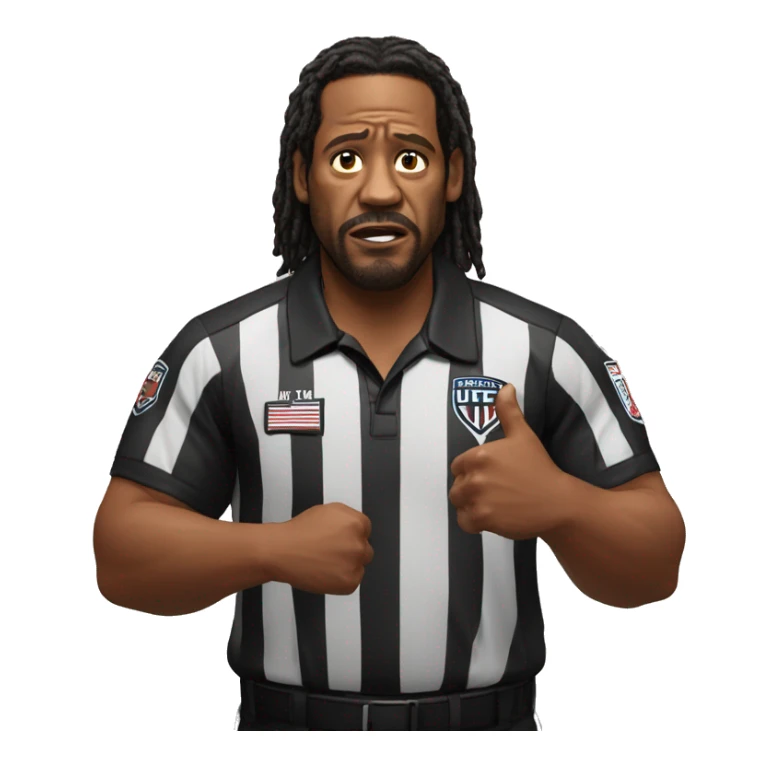 ufc referee herb dean shrugging his shoulders sticker
