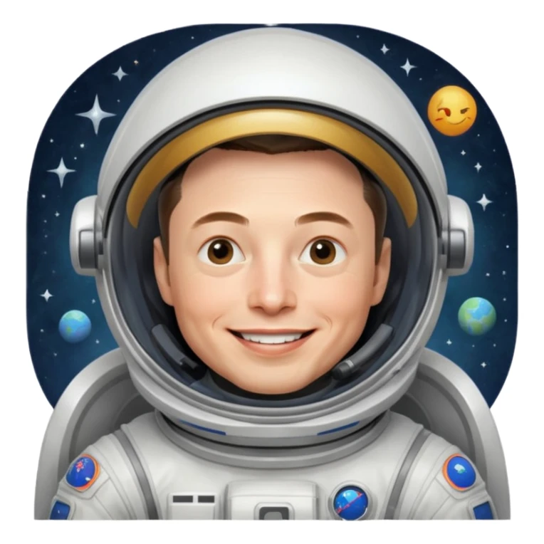 Elon Musk in the space Laughing sticker