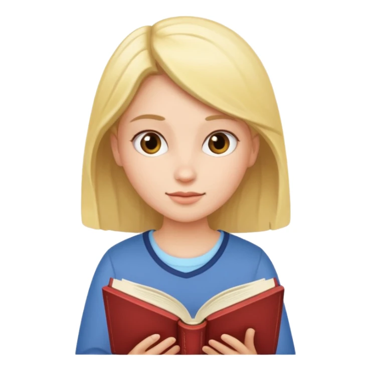Girl and book sticker