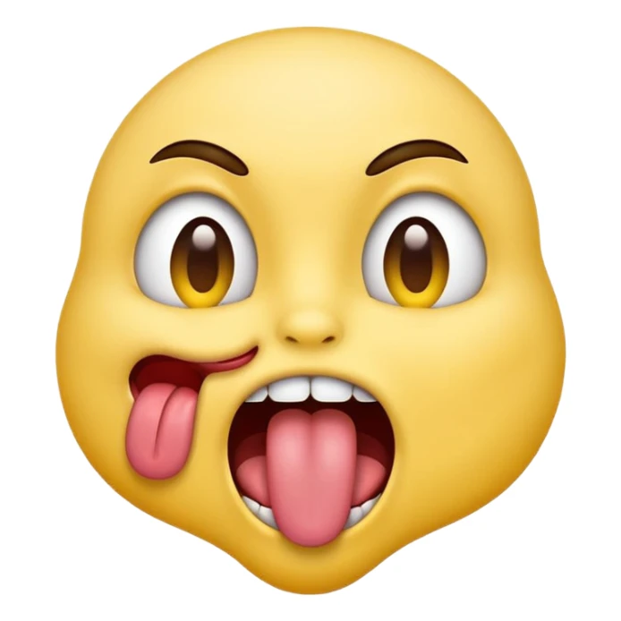 An emoji sticking there tongue out and chocking themselves  sticker