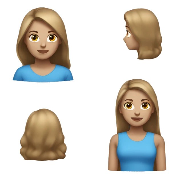 female symbol blue eyes light skin brown hair sticker