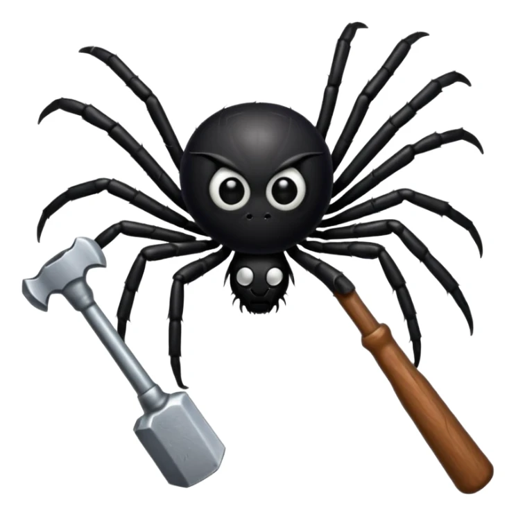 Spider with a hammer sticker