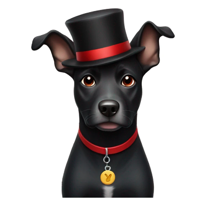 Black dog with red hat saying yes sticker