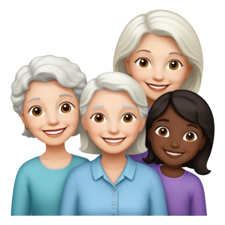 White senior woman with black identical little girls  sticker