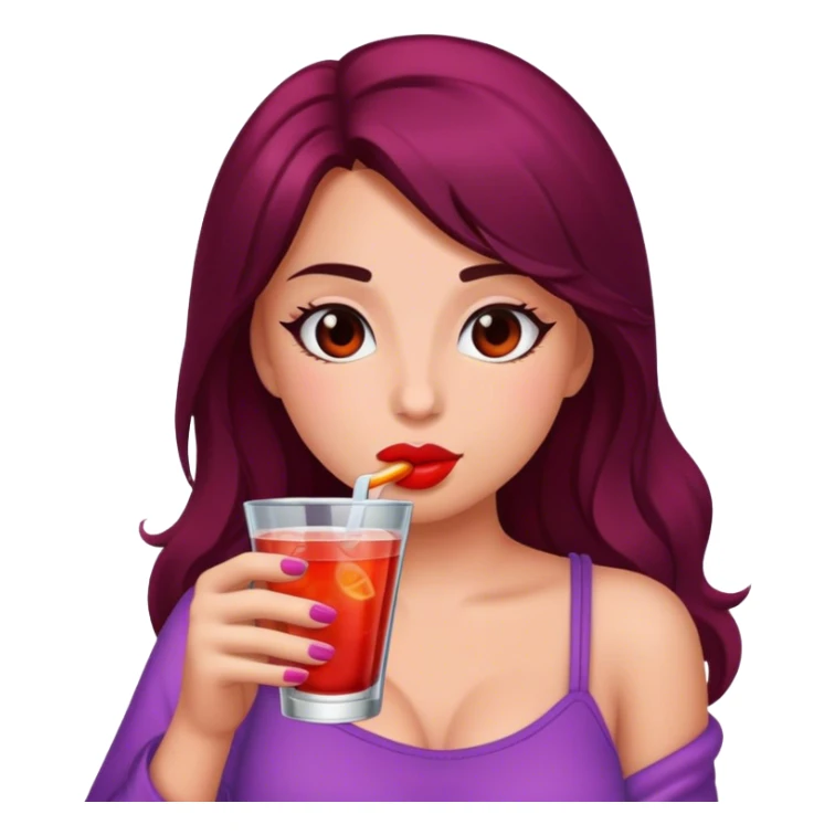 Hot girl sipping a drink sticker