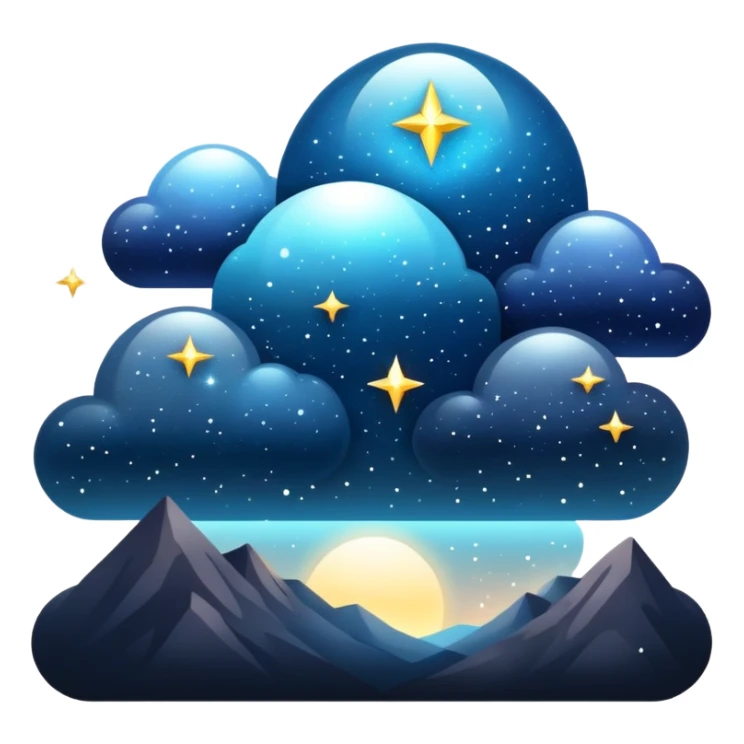 Dark dull divine celestial glistening glossy sparkly shiny glittery scenery  sticker