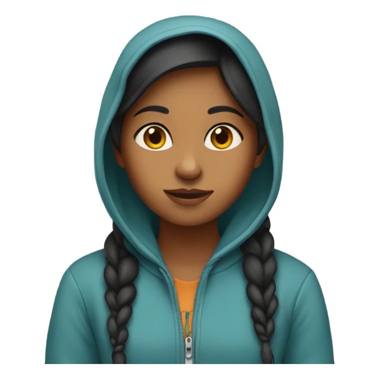 Indian Girl wearing a hoodie sticker