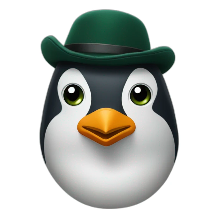 penguin head with a dark green peaky blinders flat cap sticker