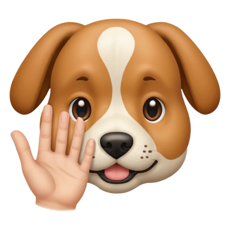 A hand making a dog face sticker