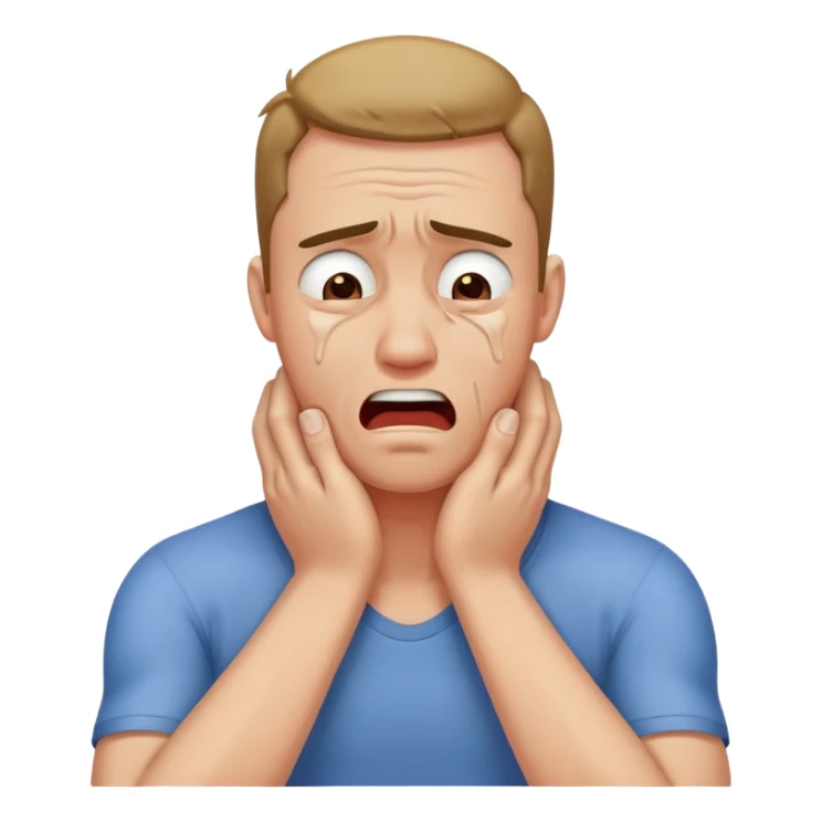 Man crying out in pain arms strangling him sticker