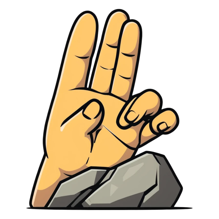 Rock on hand gesture with light skin tone for final slide sticker
