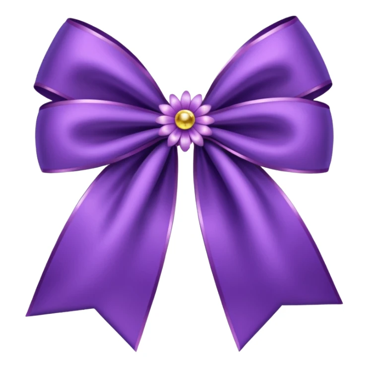 purple flower bow with glitter sticker