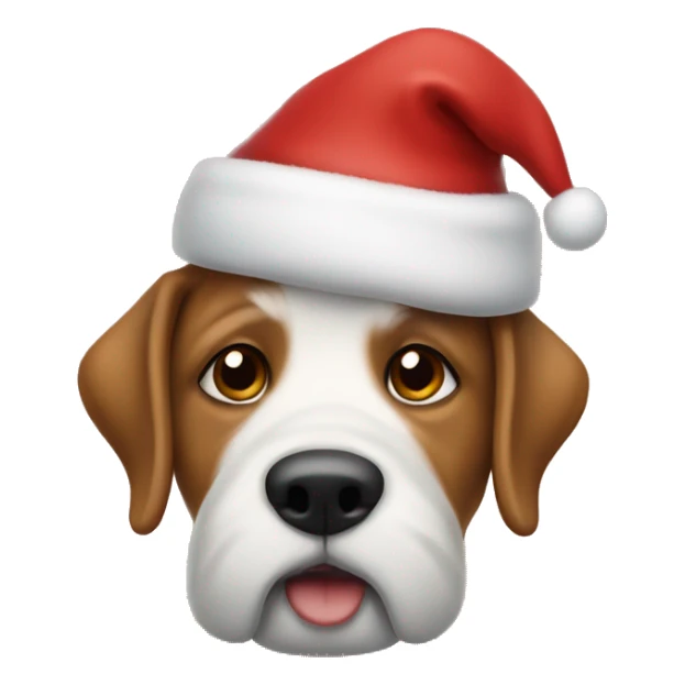 Kind Charles dog with a Santa hot sticker