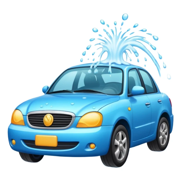 car wash with water spray sticker