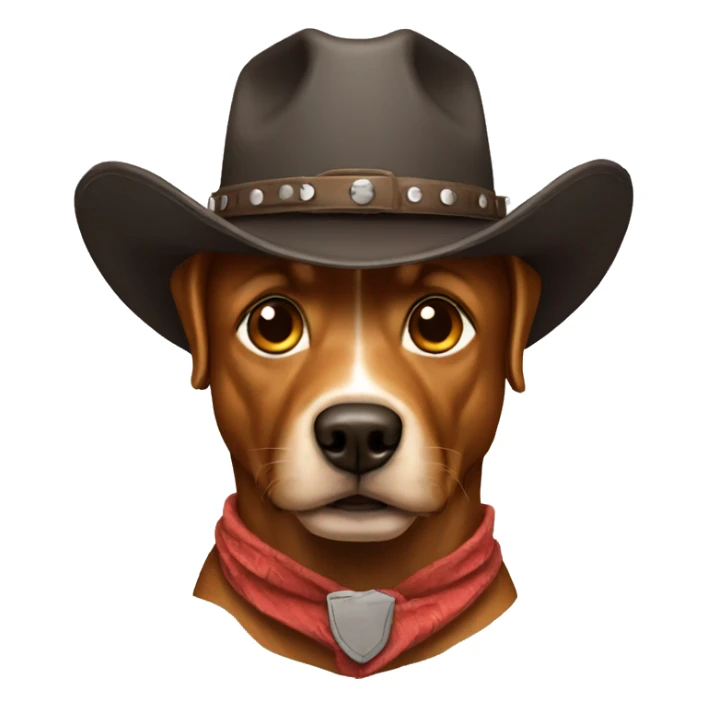 Man I'm a cowboy hat with a dog sticker