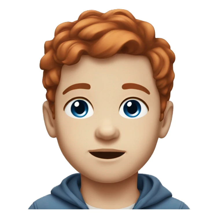 Boy toddler auburn hair blue eyes sticker